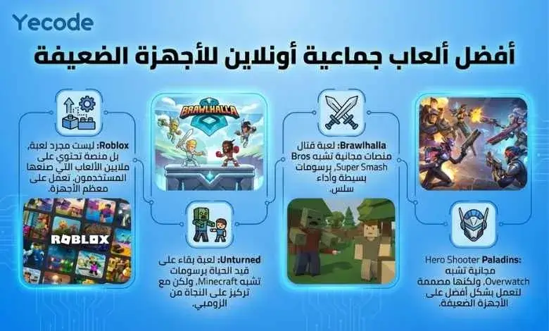 أفضل ألعاب جماعية أونلاين للأجهزة الضعيفة