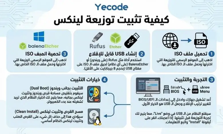 كيفية تثبيت توزيعة لينكس 