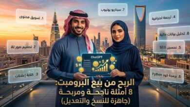 الربح من بيع البرومبتات: 8 أمثلة برومبتات ناجحة جاهزة للنسخ والتعديل مع فرصة دخل سلبي من الذكاء الاصطناعي 2026